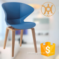 HC-N007 designer polypropylene plastic chair with wooden feet